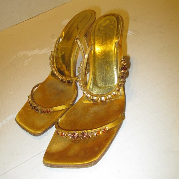 SOLD Vintage Vicini Italy Giuseppe Zanotti Design Slide Heels - Picture 1 of 12